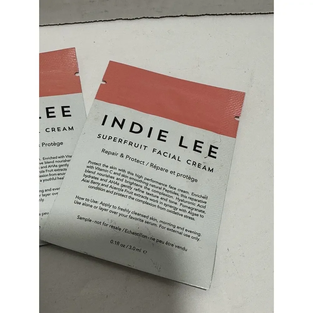 Lot 5 Indie Lee Sample Facial Oil Vitamin Infusion Facial Cream Moisturizer 0.1f